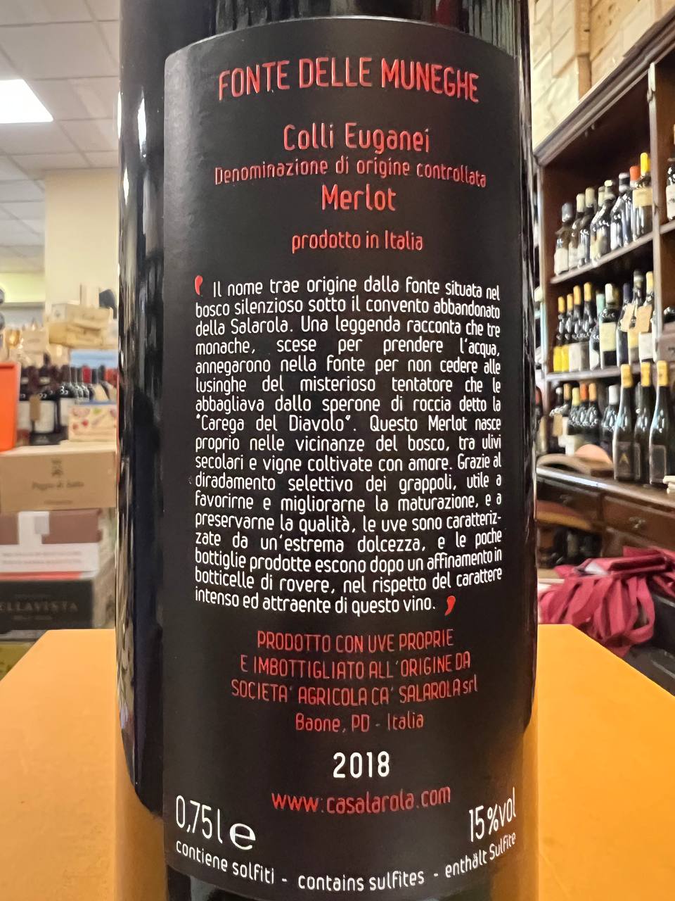 Merlot La Fonte delle Mùneghe 2018 - Cà Salarola