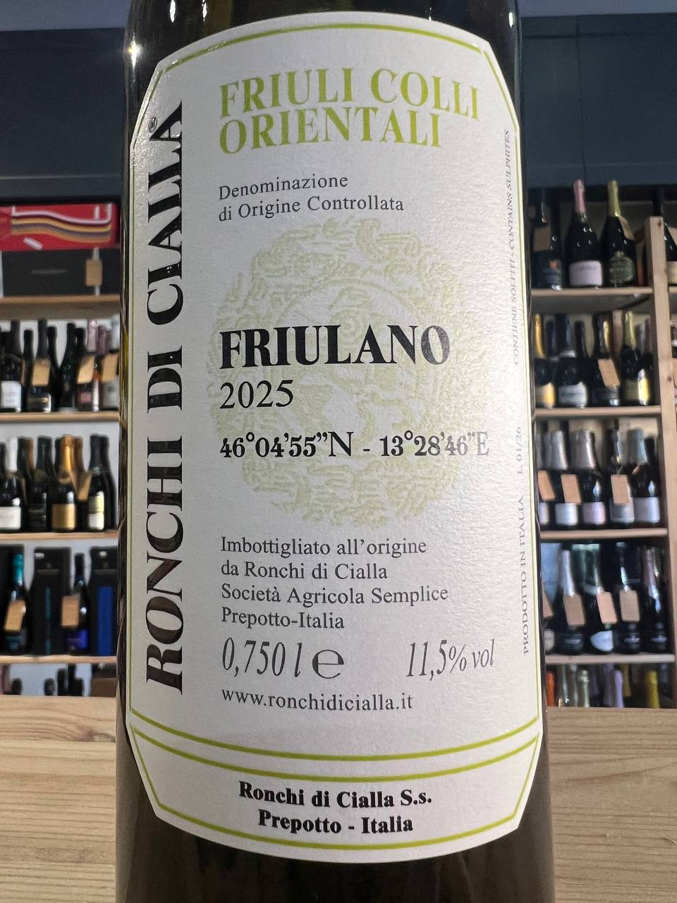 Ronchi di Cialla Friulano 2025 Friuli Colli Orientali DOC