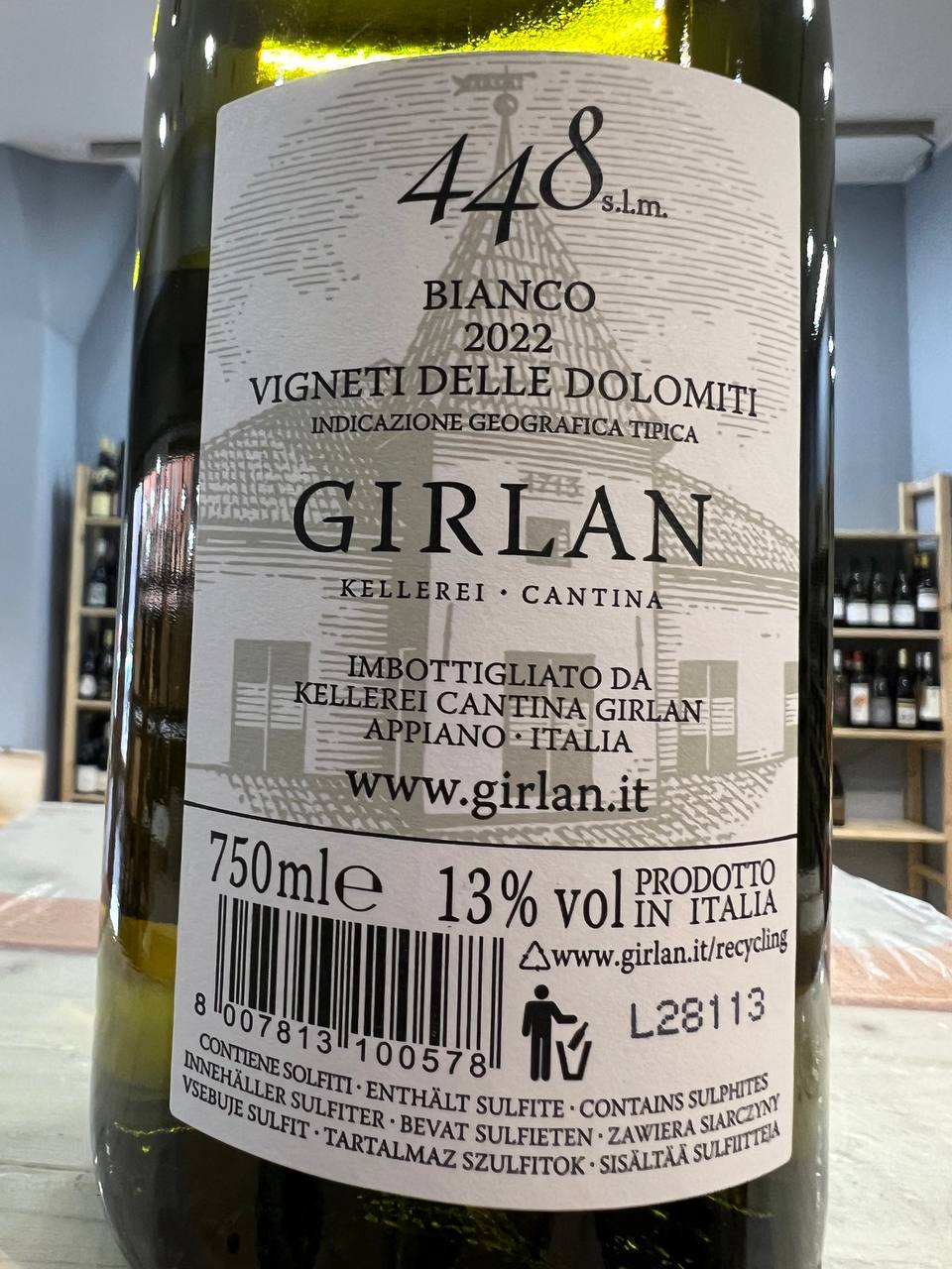 Girlan 448 s.l.m. Bianco 2022 - Vigneti Delle Dolomiti IGT
