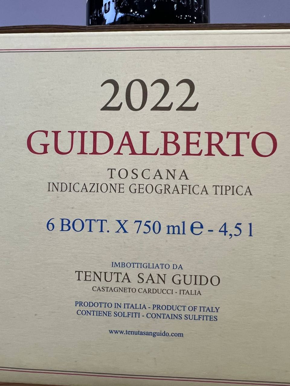 6 Bottiglie di Guidalberto 2022