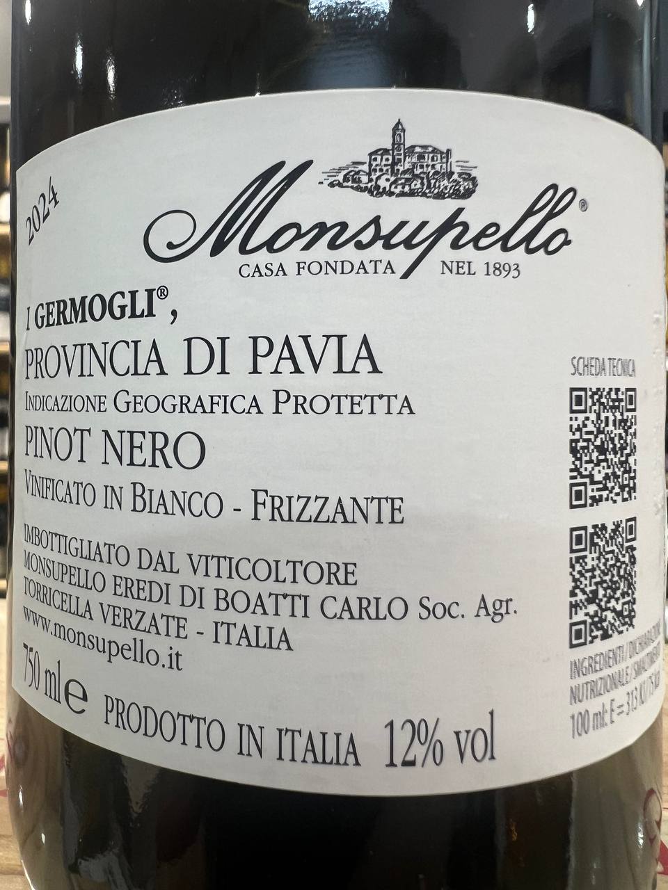 I Germogli 2024 Monsupello Frizzante Bianco Pinot Nero