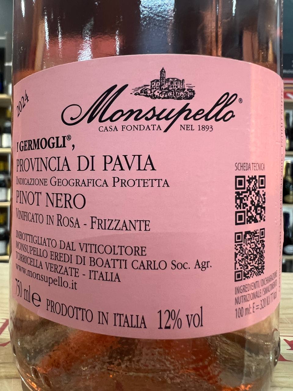 I Germogli 2024 Monsupello Frizzante Vinificato in Rosa