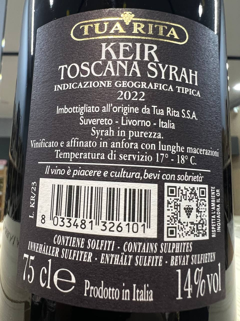 Tua Rita Keir Syrah 2022 - IGT Toscana