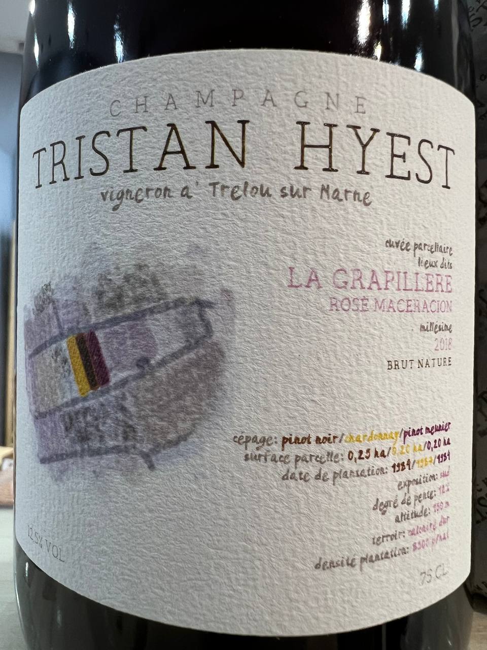 Rosé La Grapillere Champagne Tristan Hyest Pas Dose