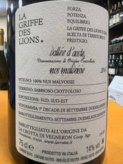 Nus Malvoisie "La Griffe des Lions" 2016  La Crotta di Vegneron