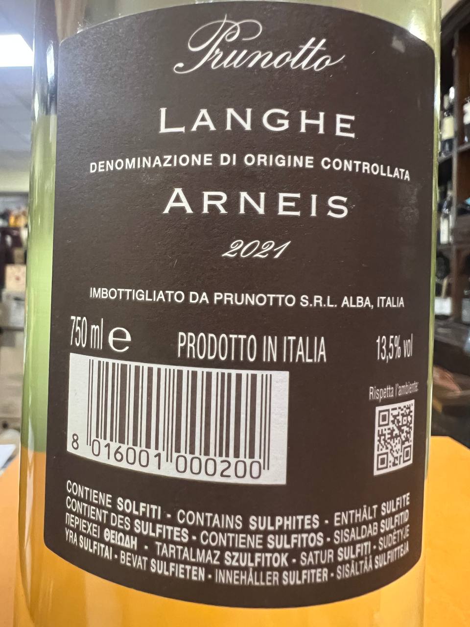 Langhe Arneis DOC 2021 Prunotto