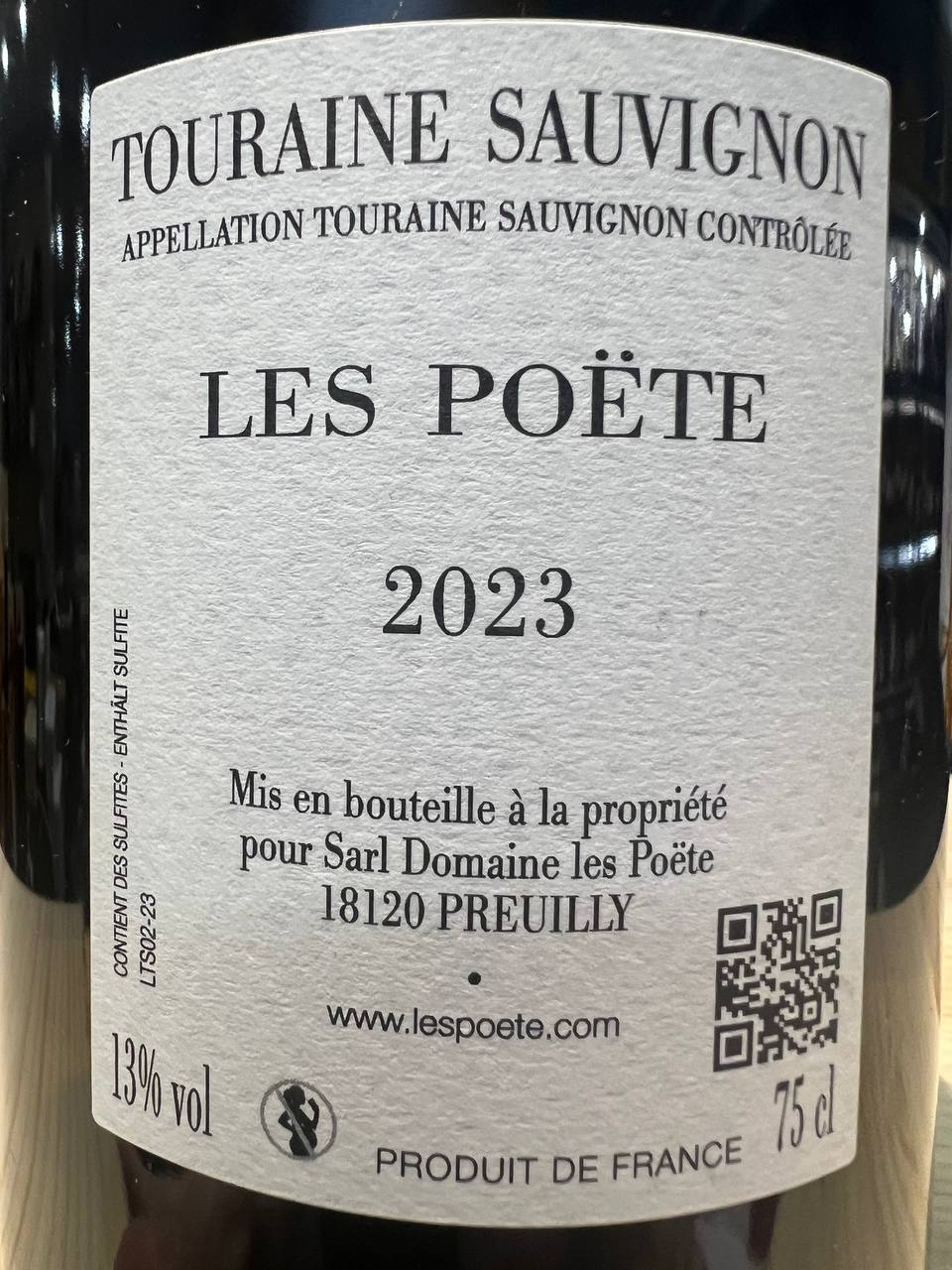Le S des Poëte Touraine Blanc 2023 - Les Poëte
