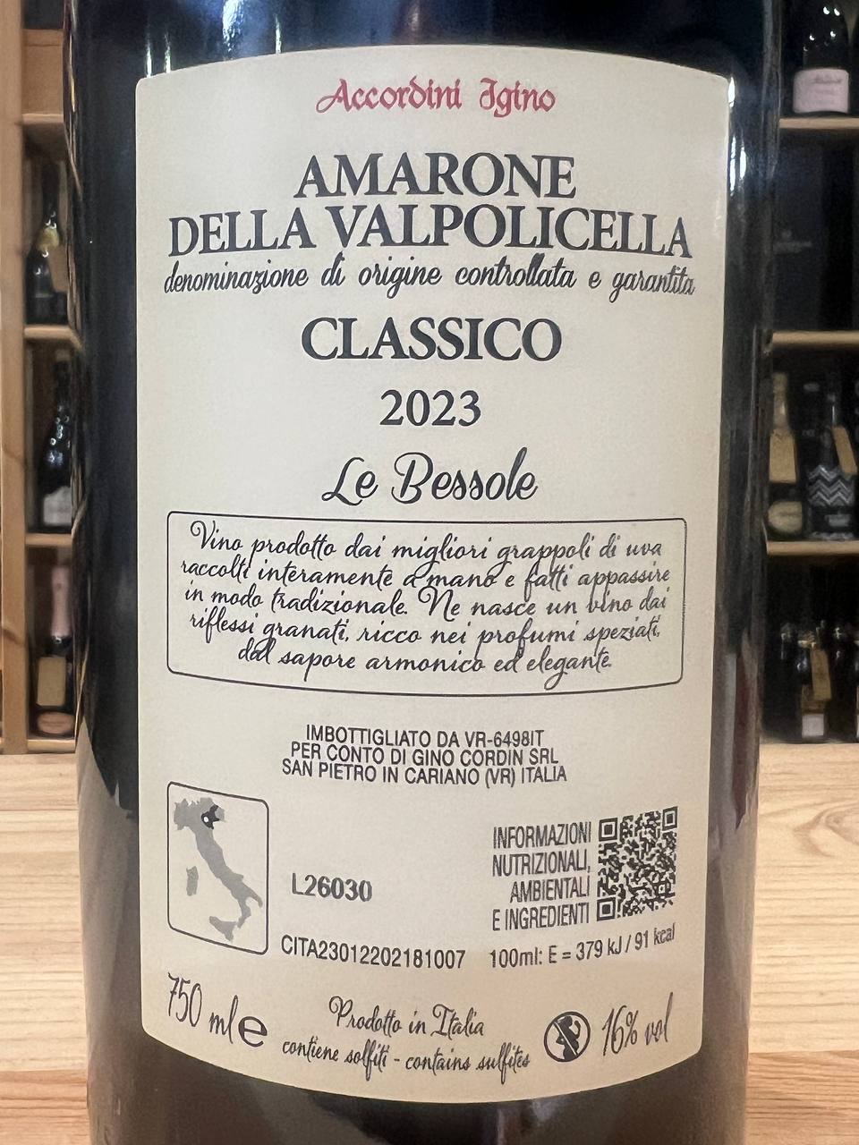 Le Bessole 2023 Amarone Della Valpolicella Classico Accordini