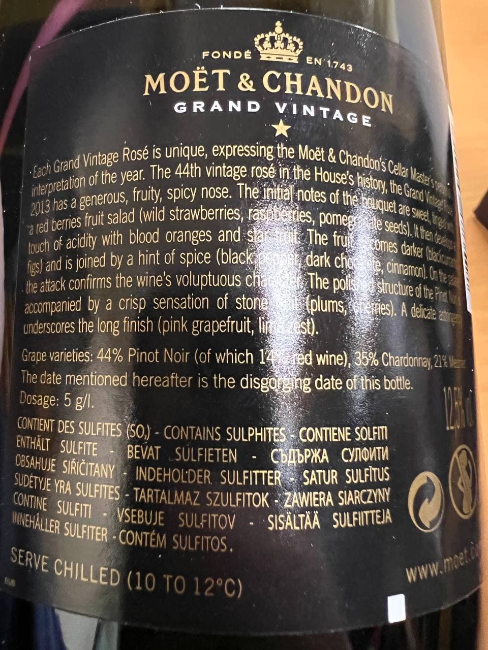 Champagne Grand Vintage Rosé 2015 Moët & Chandon (Astuccio)