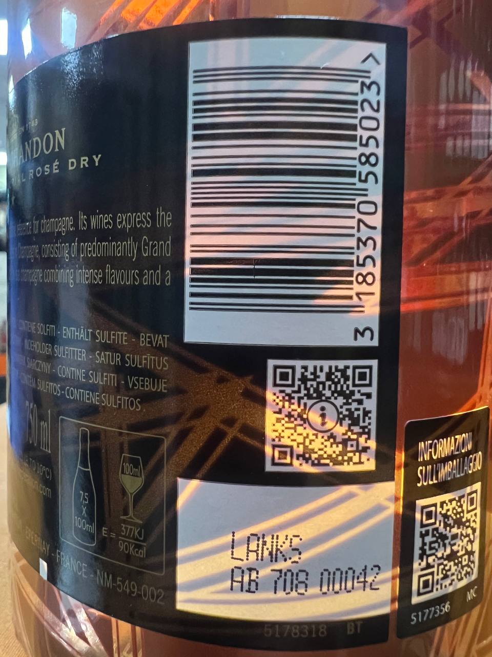 Moët & Chandon N.I.R. Nectar Impérial Rosé Dry Luminous