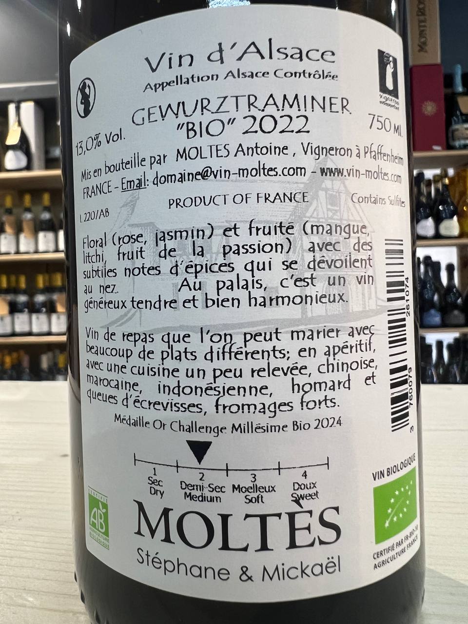 Moltès Gewurztraminer Tradition Bio 2022