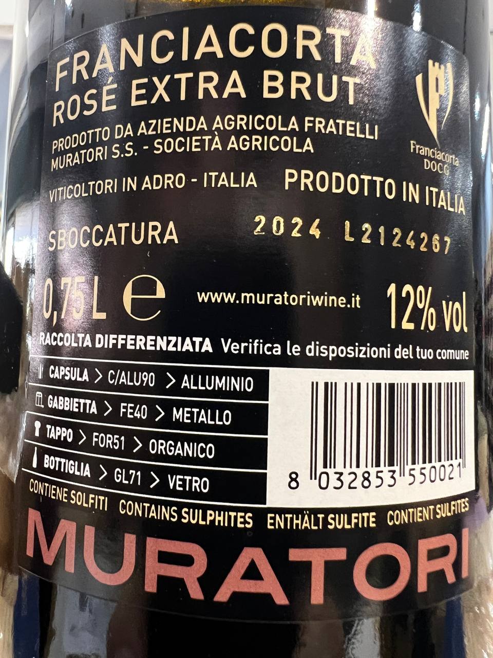 Rosé Muratori Franciacorta Extra Brut