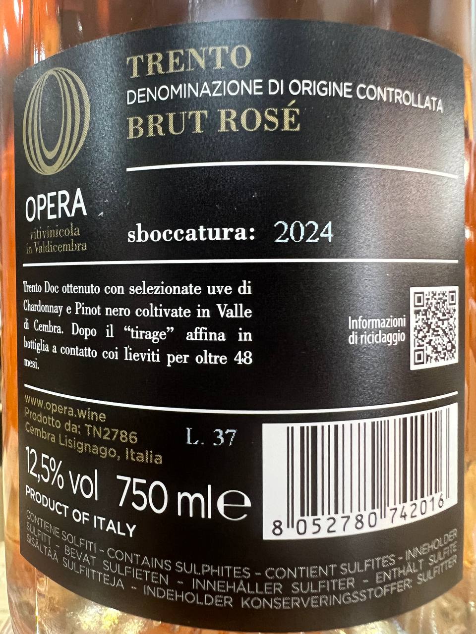 Opera Rosé TrentoDoc - Vitivinicola in Valdicembra