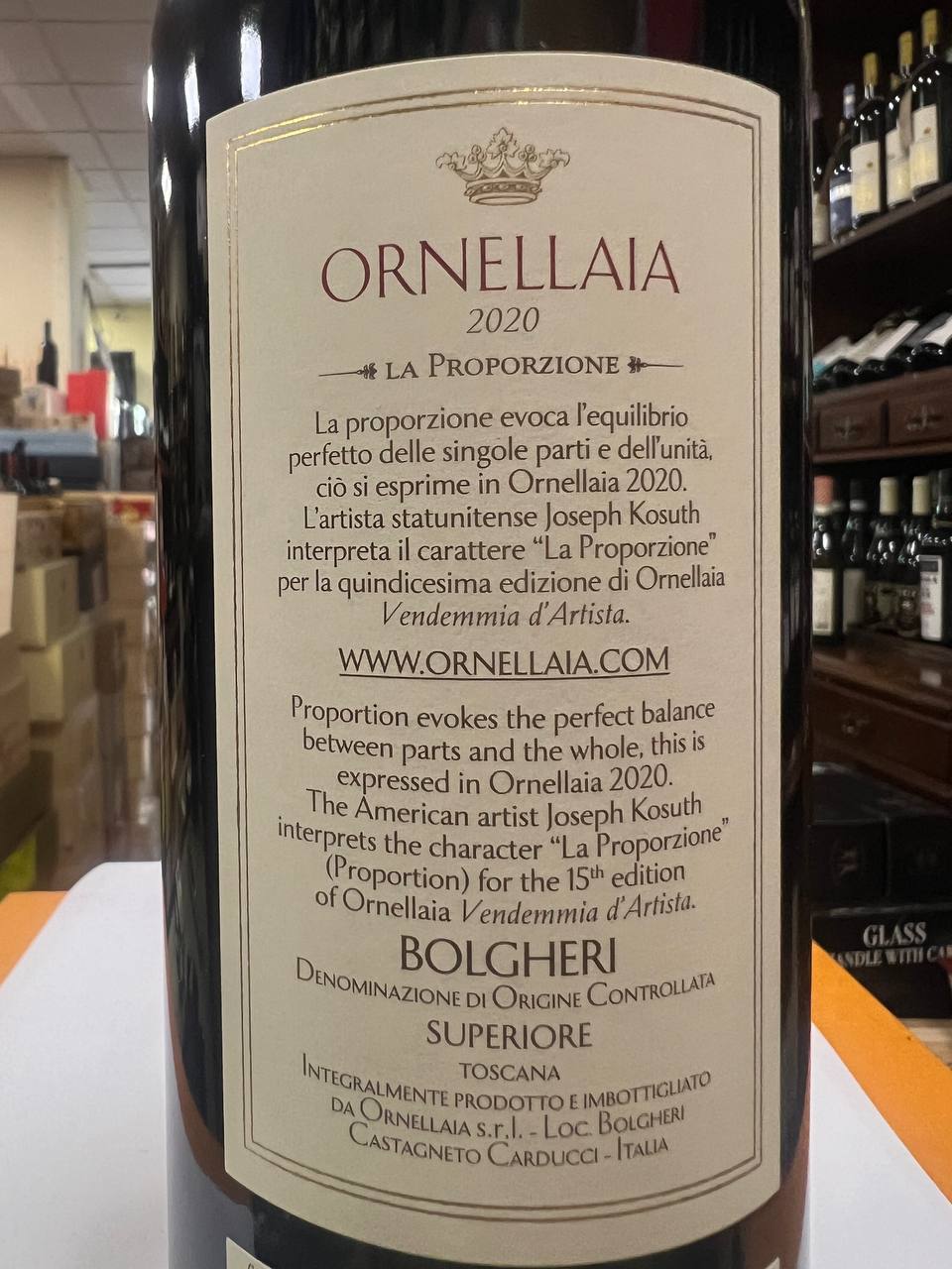 Ornellaia 2020  "La Proporzione" - Etichetta Artistica