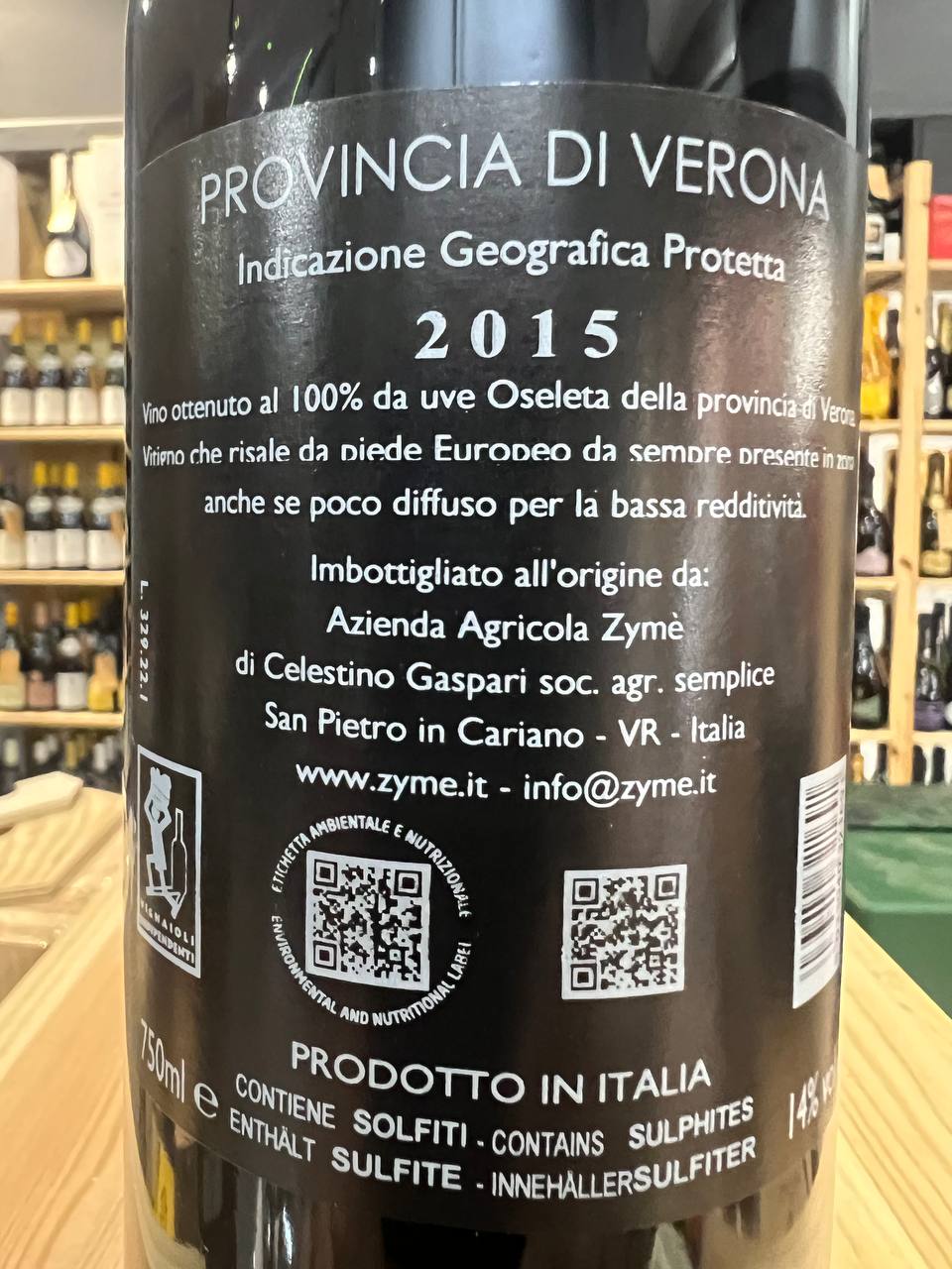 Zymé Oseleta 2015 - Verona IGT