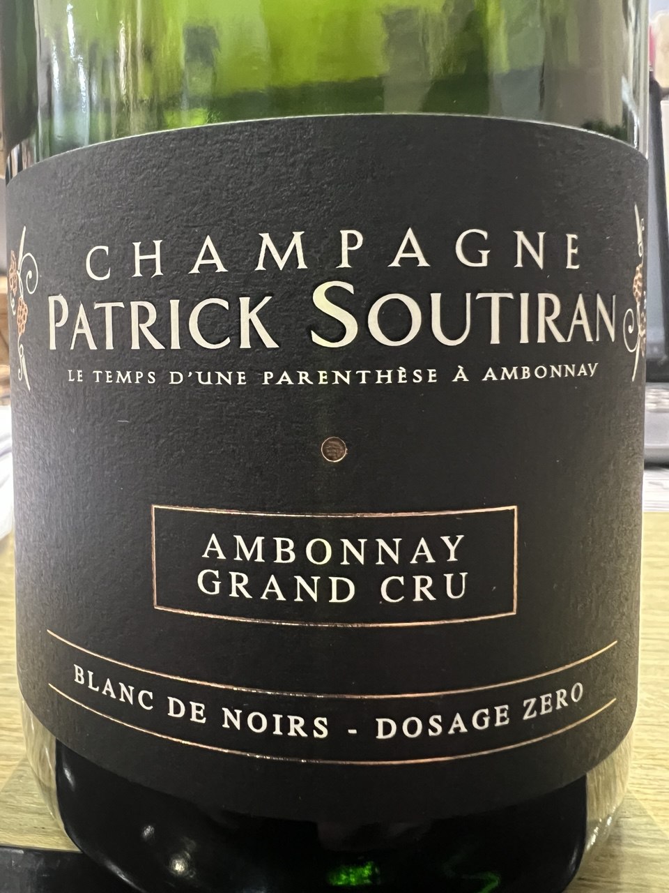 Champagne Patrick Soutiran Dosage Zero Grand Cru Blanc de Noirs