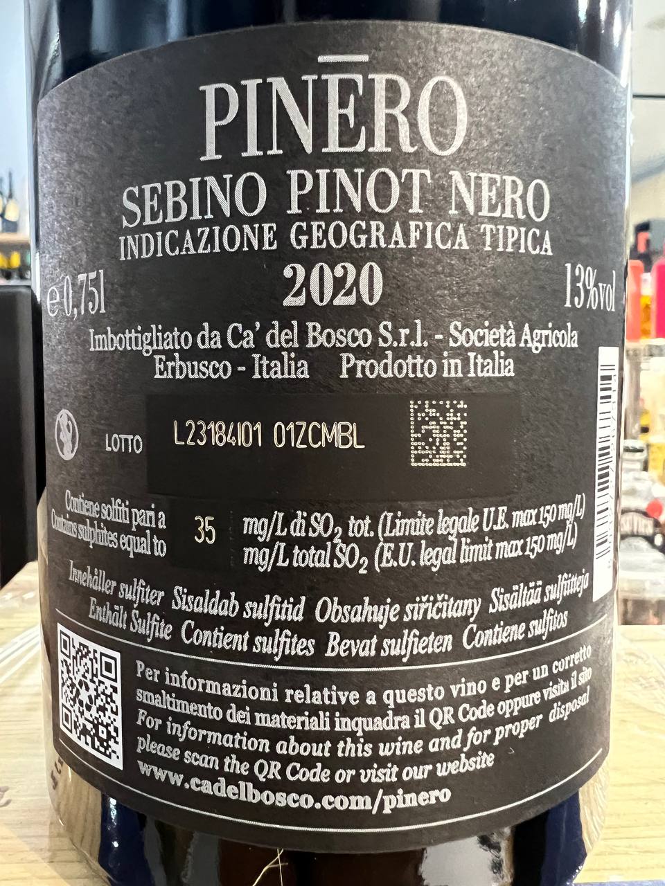 Pinéro 2020 Sebino IGT