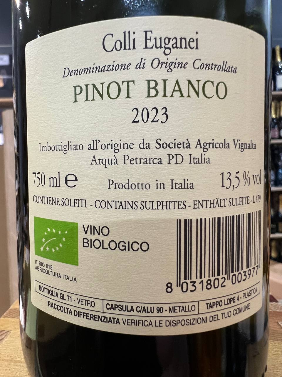 Pinot Bianco 2023 Colli Euganei DOC - BIO