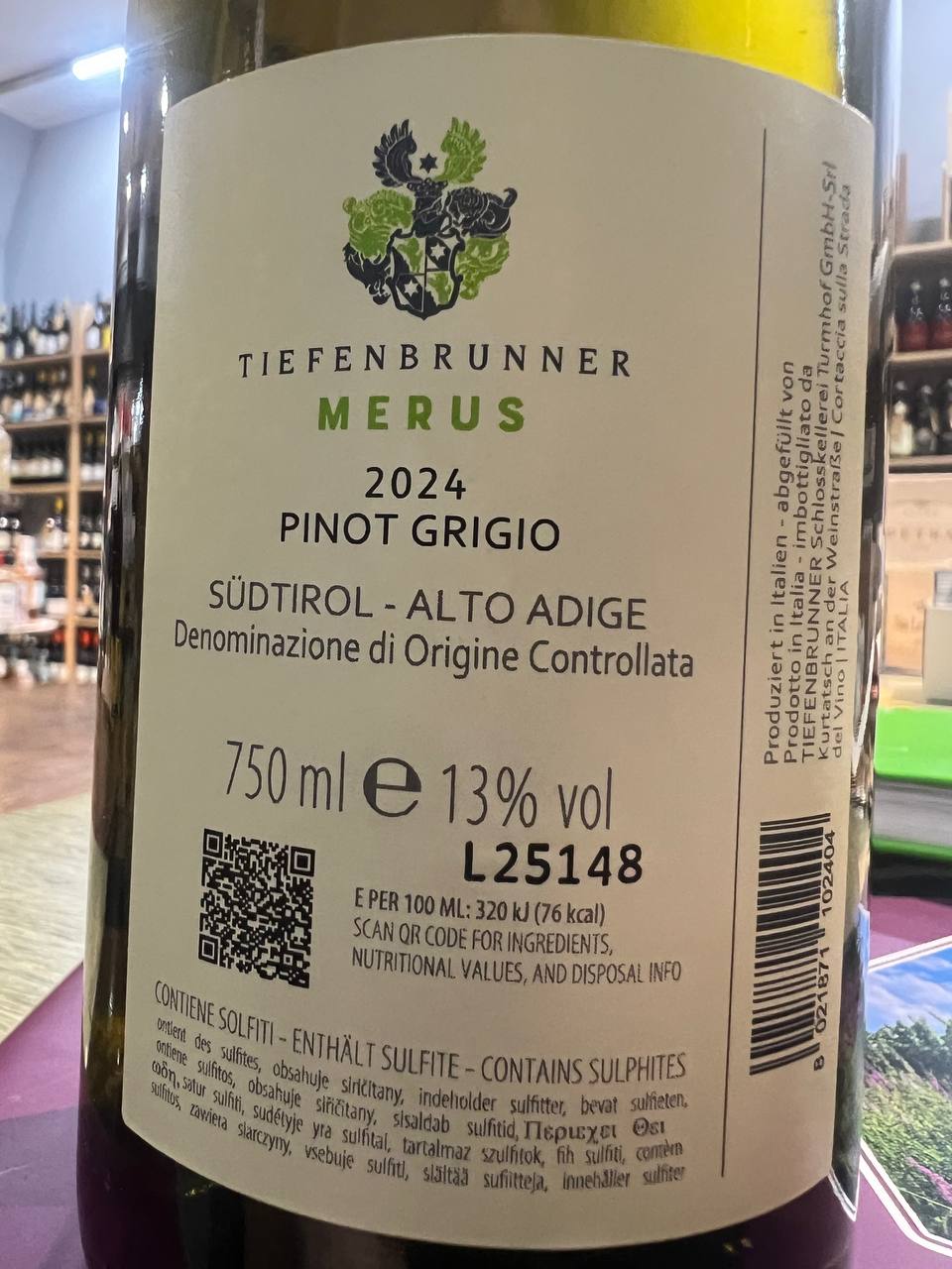 Tiefenbrunner Pinot Grigio Merus 2024