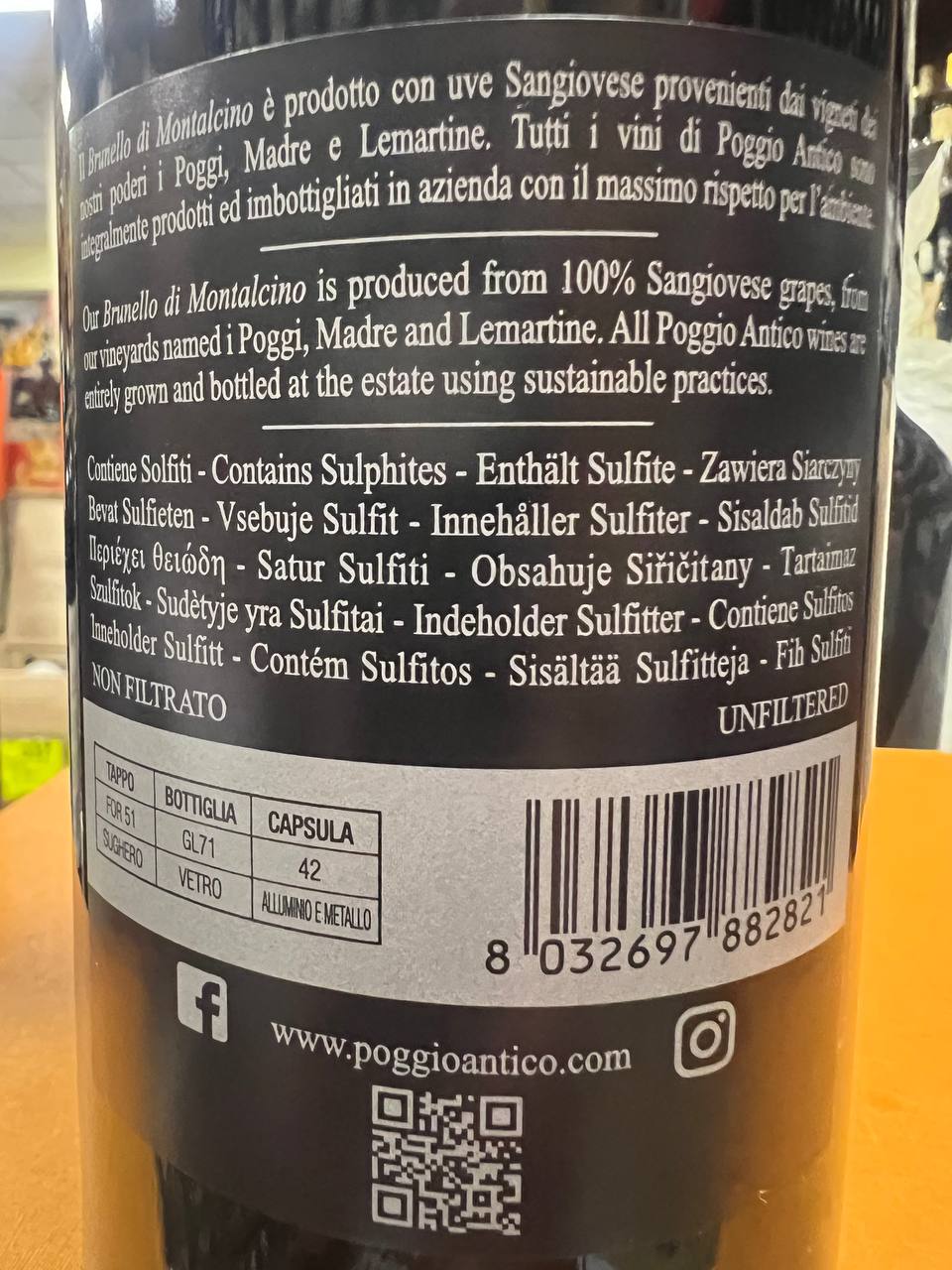 Brunello di Montalcino 2018 Poggio Antico