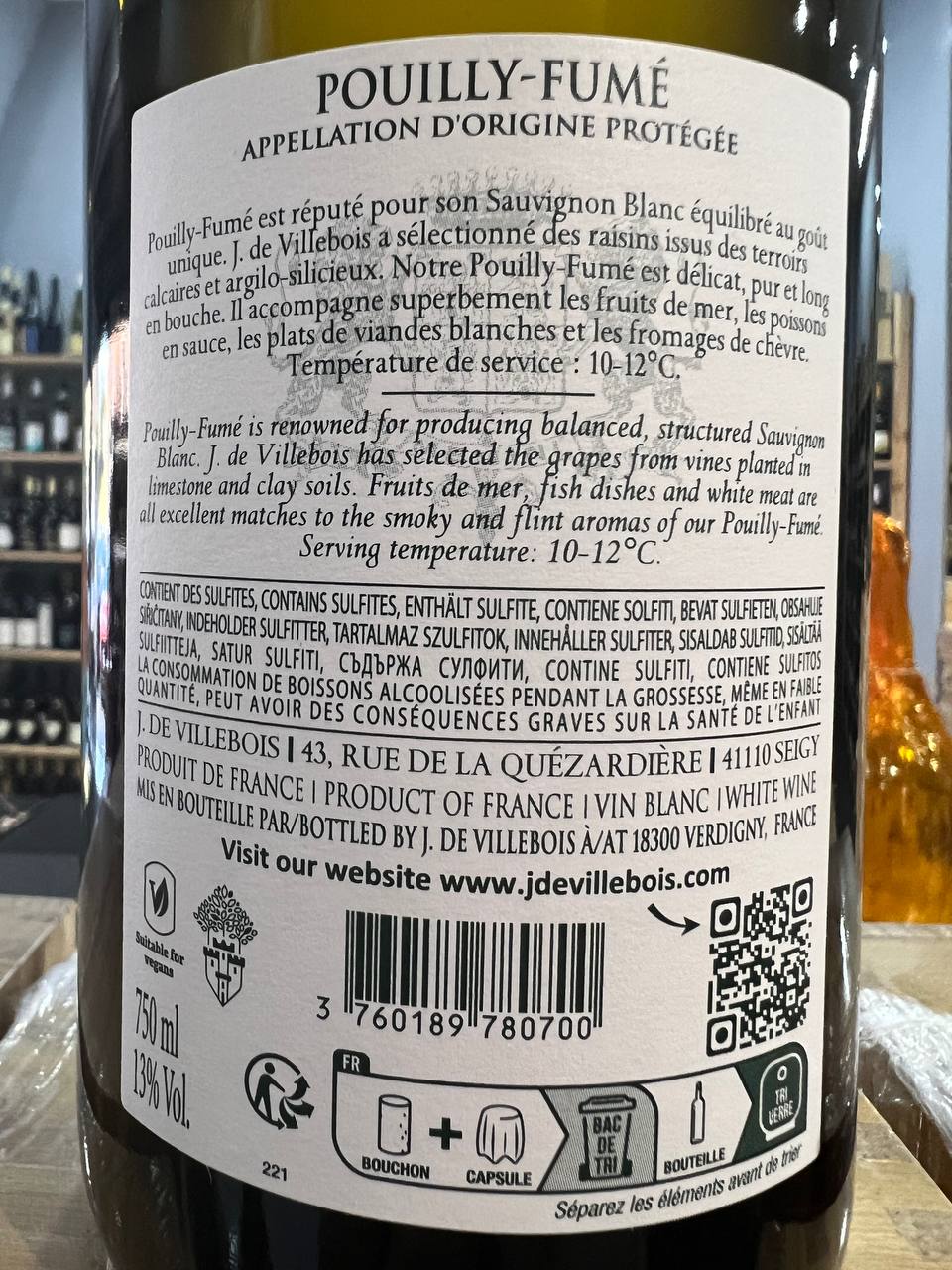 Pouilly-Fumé 2022 J. de Villebois