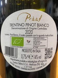 Praal 2020 Pinot Bianco Trentino DOC Bio Cantina Toblino