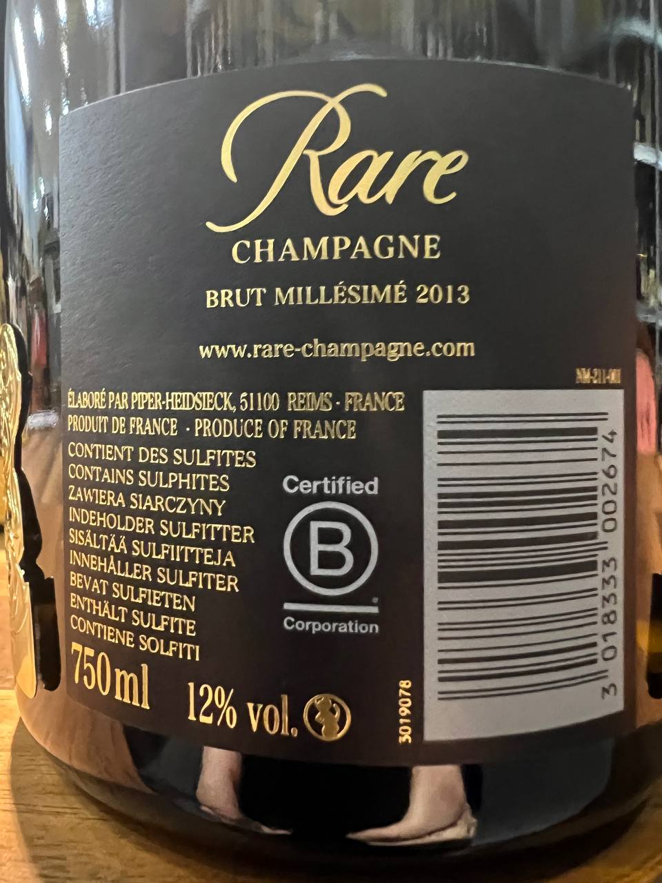 Champagne Rare Millésime 2013
