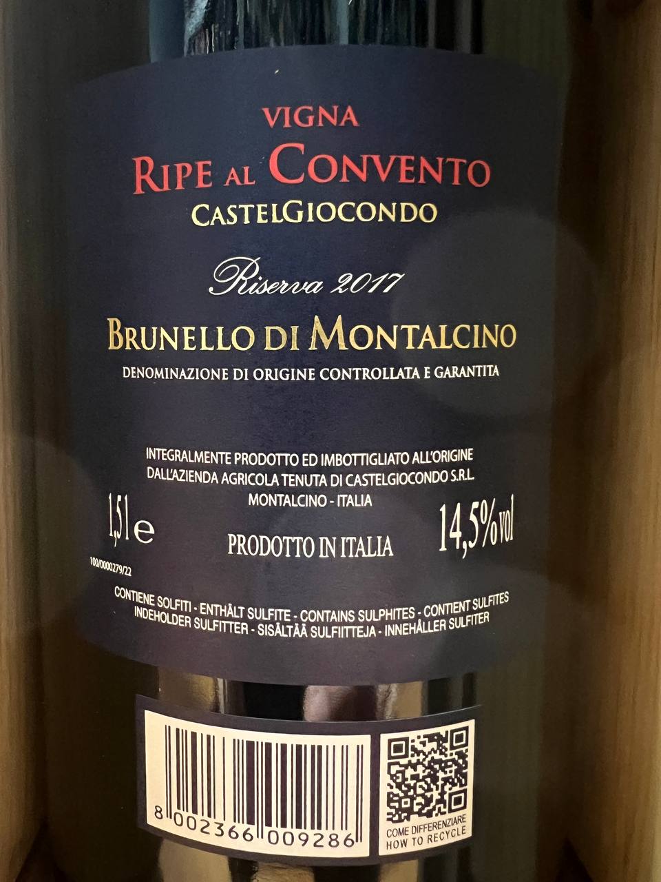 Magnum Ripe Al Convento Brunello di Montalcino Riserva 2017