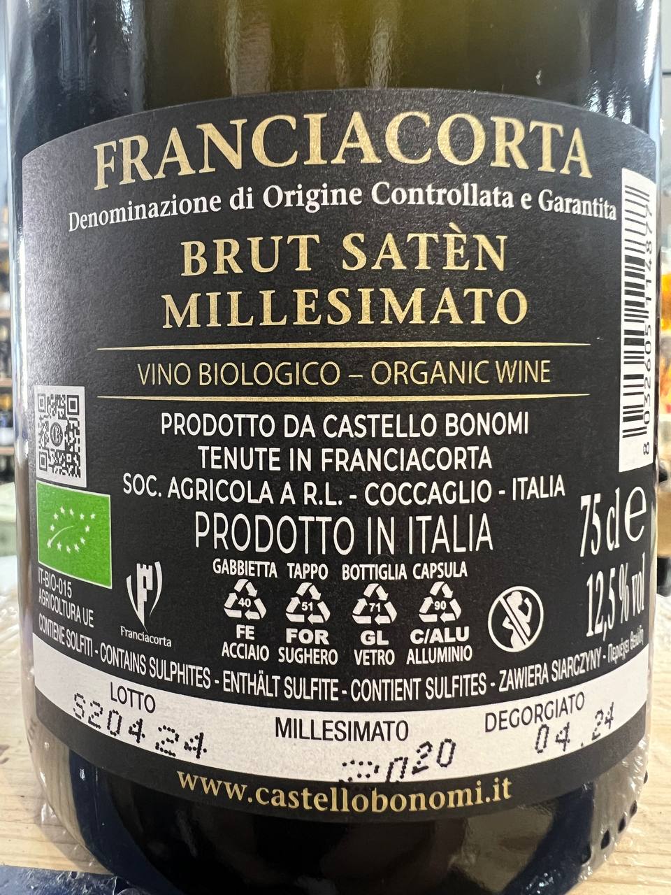 Satèn Franciacorta 2020 Castello Bonomi - BIO