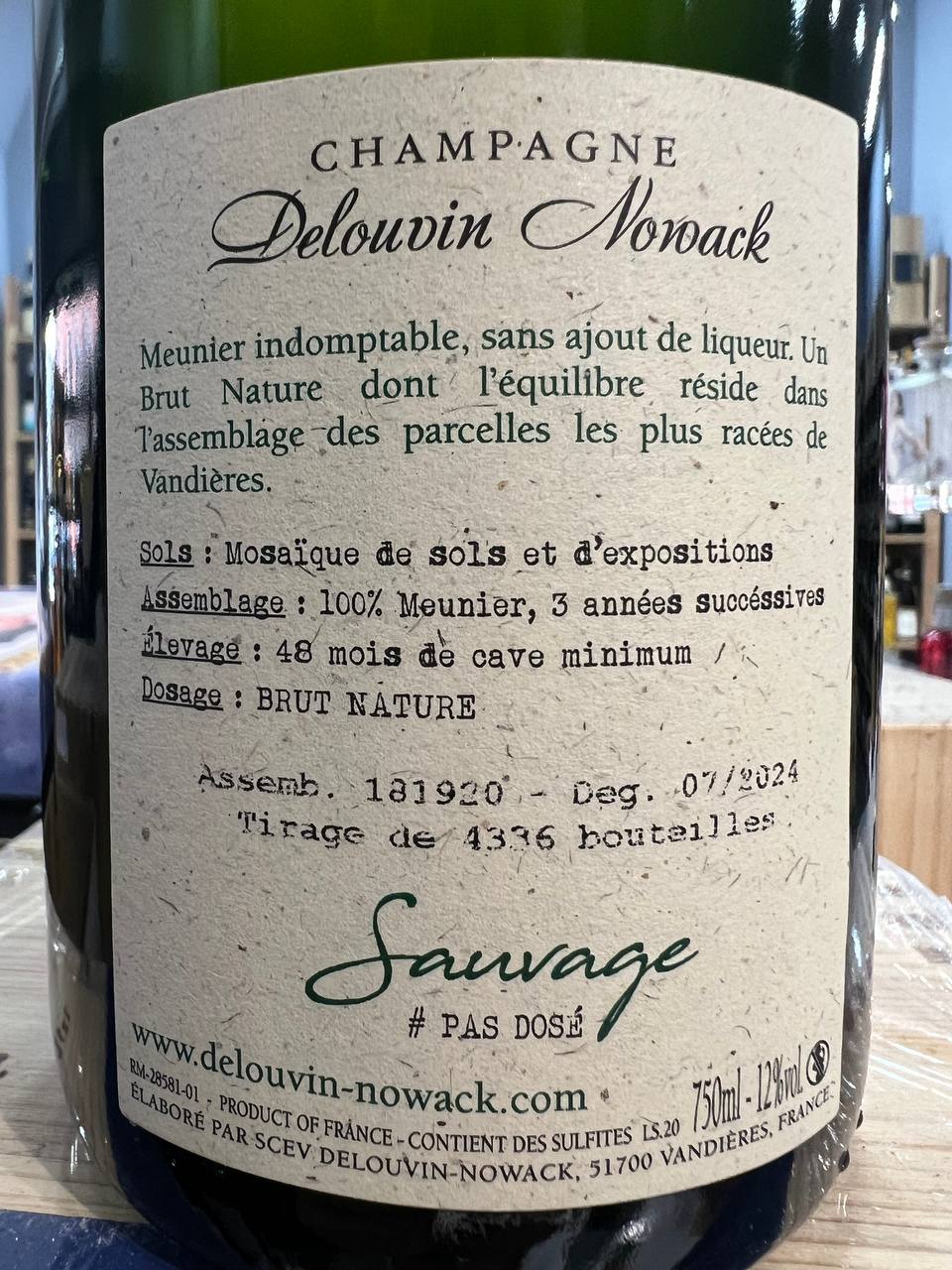 Champagne Sauvage Delouvin Brut Nature