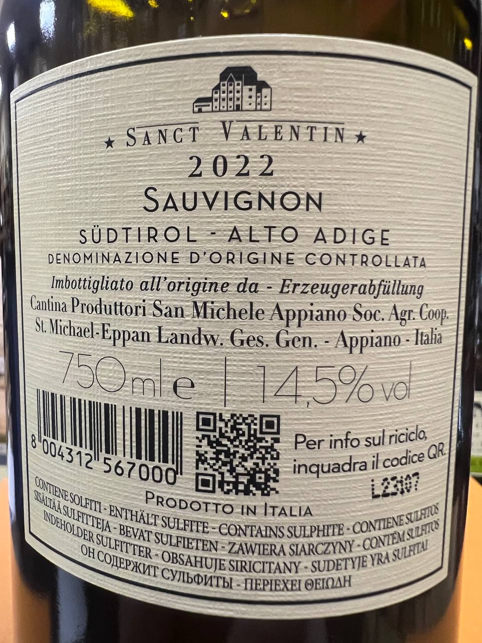Sanct Valentin Sauvignon 2022 San Michele Appiano