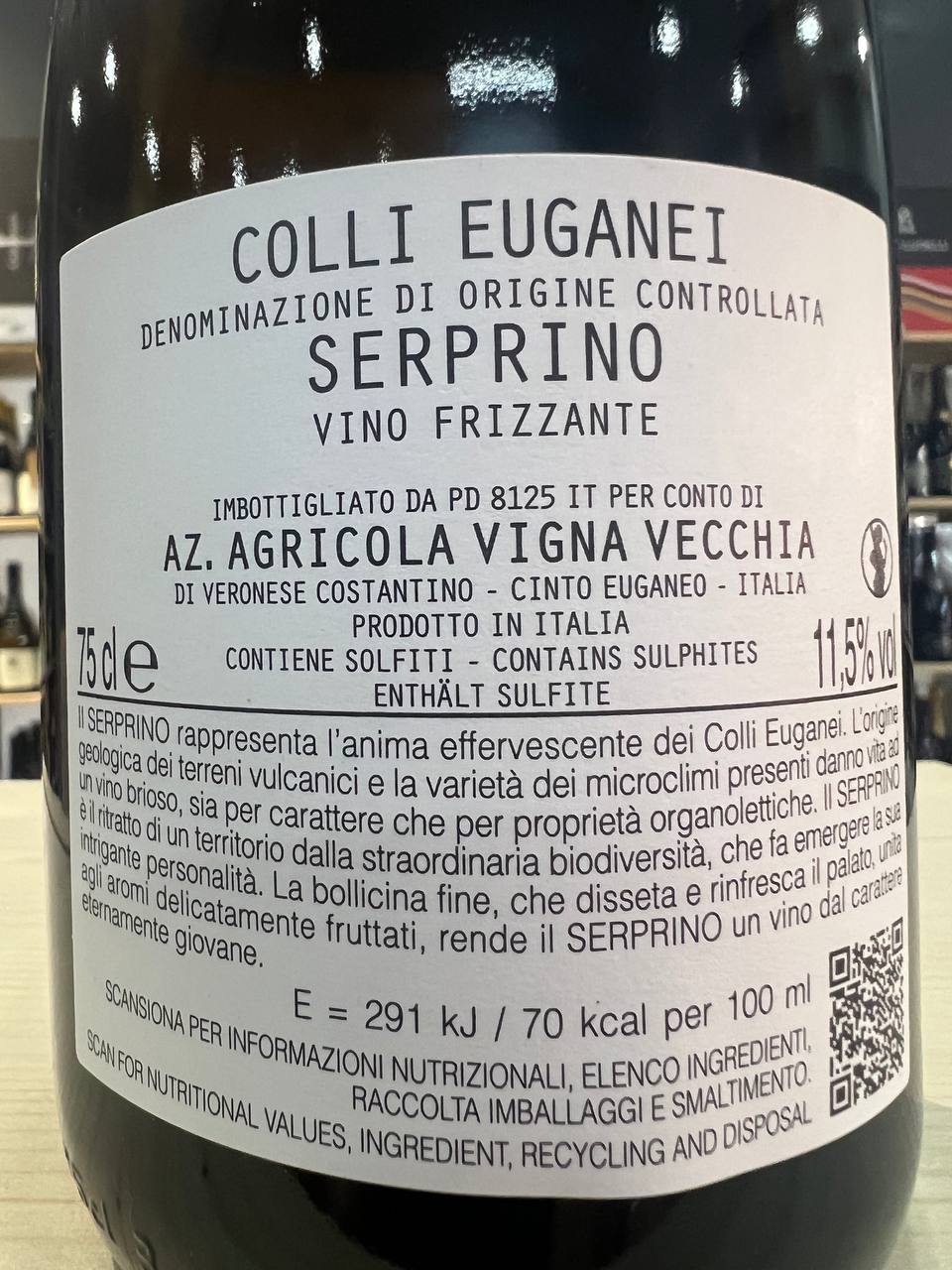 Serprino Vigna Vecchia Colli Euganei DOC Frizzante