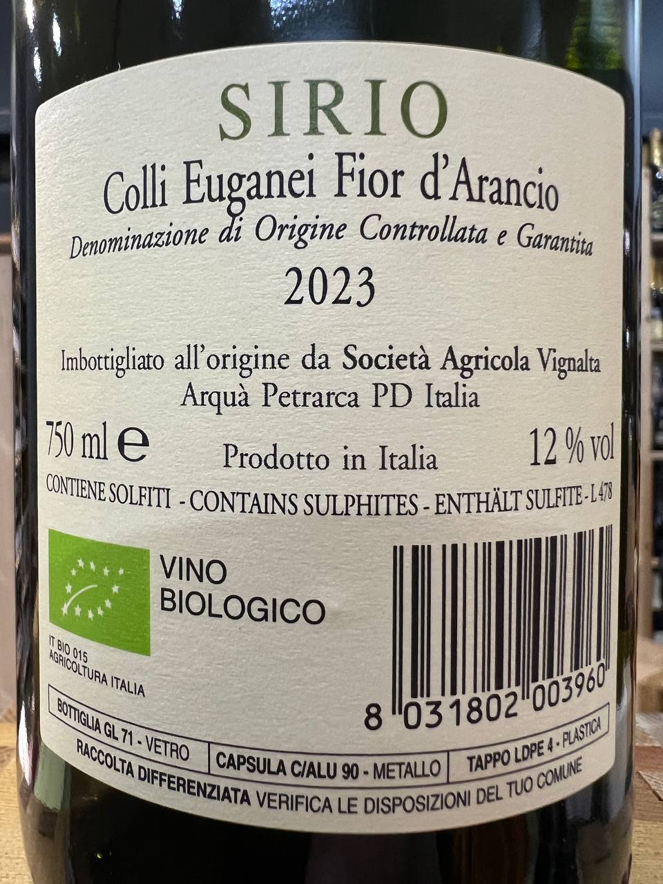 Sirio 2023 Fior d'Arancio Colli Euganei DOCG - BIO