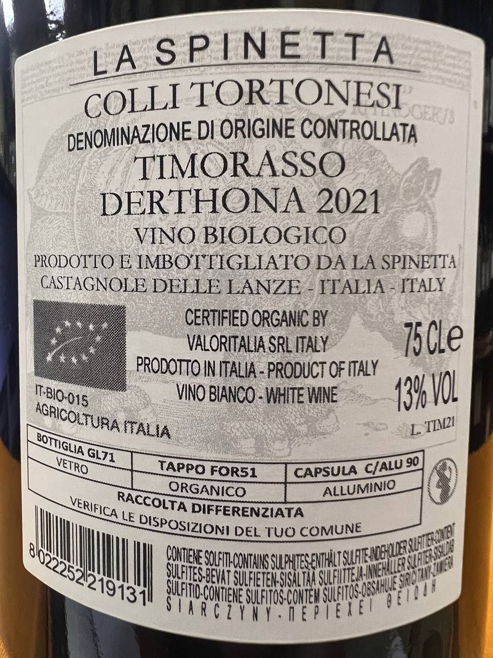 Derthona Timorasso 2021 La Spinetta Colli Tortonesi DOC