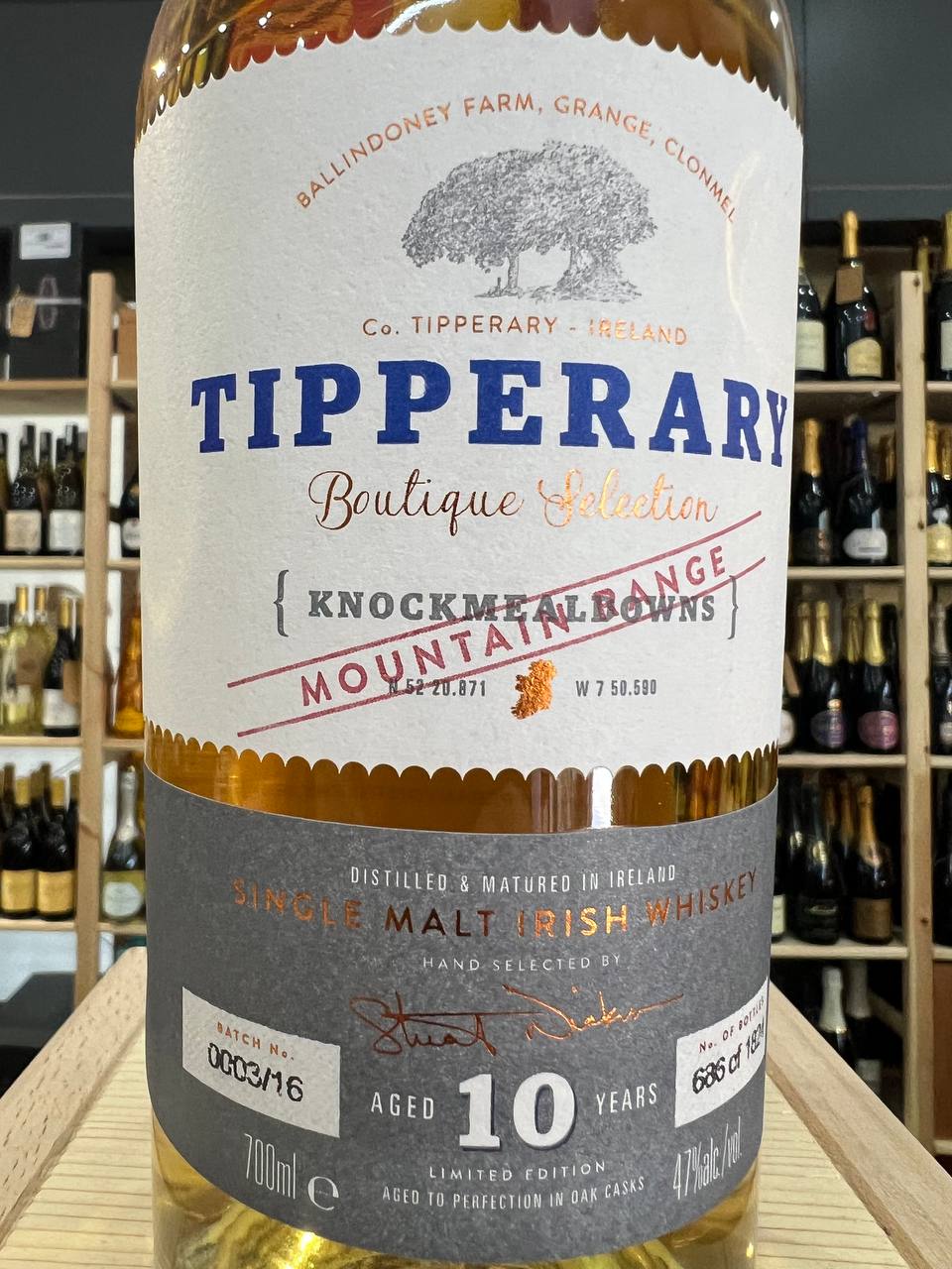 Irish Whisk Tipperary Knockmealdowns 10 Years Single Malt