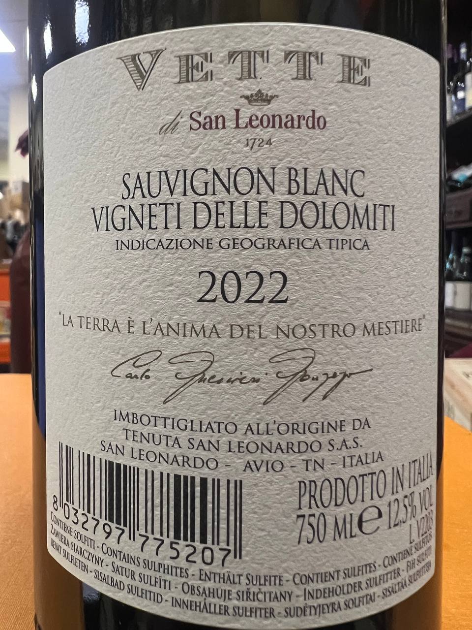 Sauvignon Blanc di San Leonardo Vette 2022