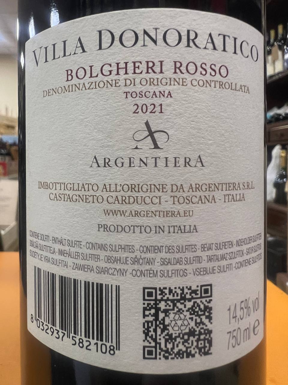 Villa Donoratico Argentiera Bolgheri Rosso 2021