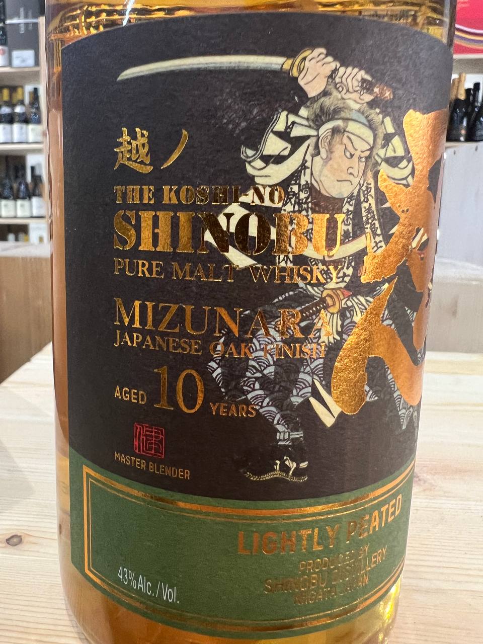 Shinobu Pure Malt Whisky 10 years old Lightly Peated Mizunara Oak Finish