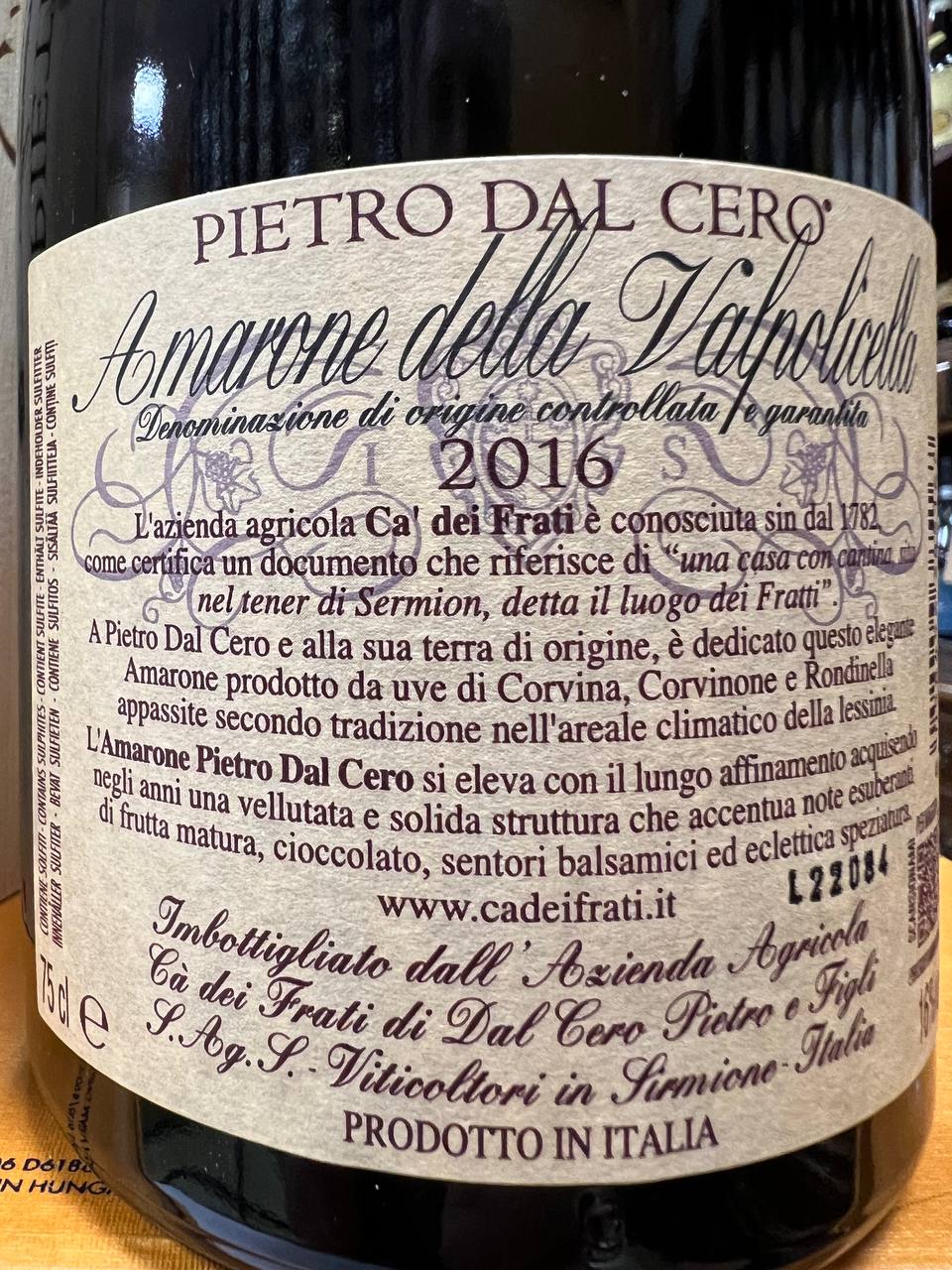 Pietro Dal Cero Amarone Della Valpolicella 2016 (cassetta legno)