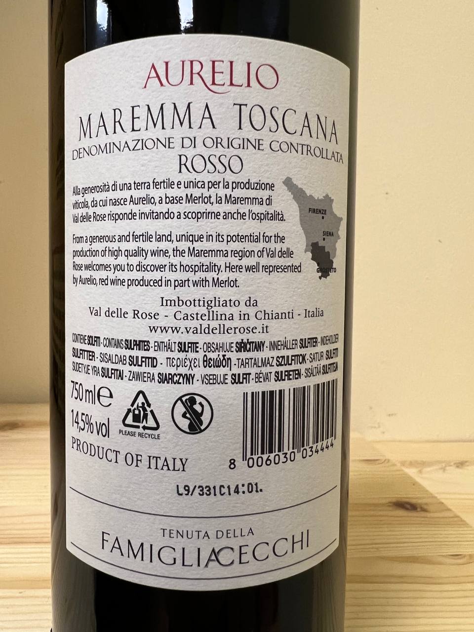 Aurelio 2017 - Maremma Toscana DOC - Val Delle Rose