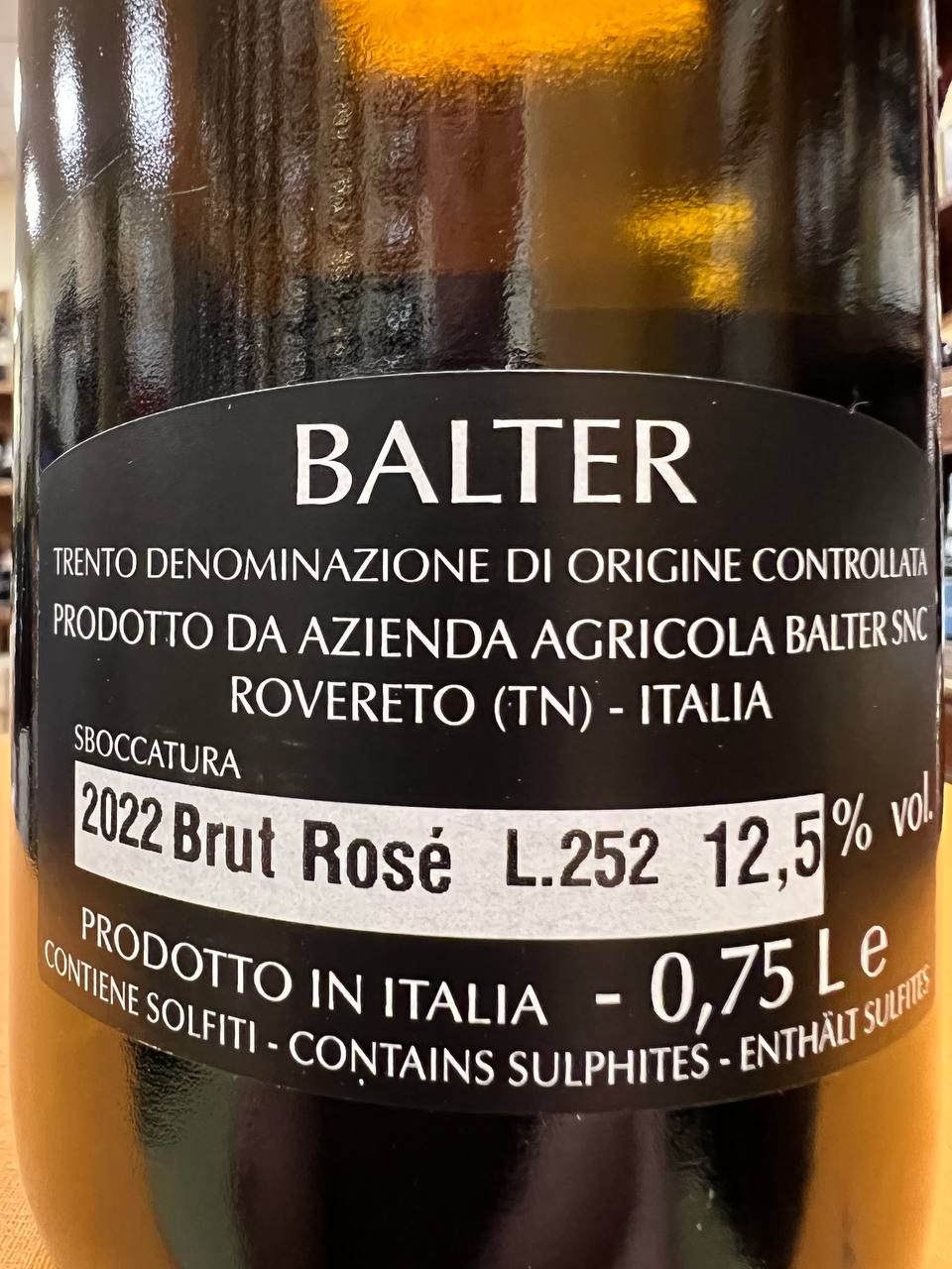 Balter Rosé Brut Trento DOC (Sboccatura 2022)