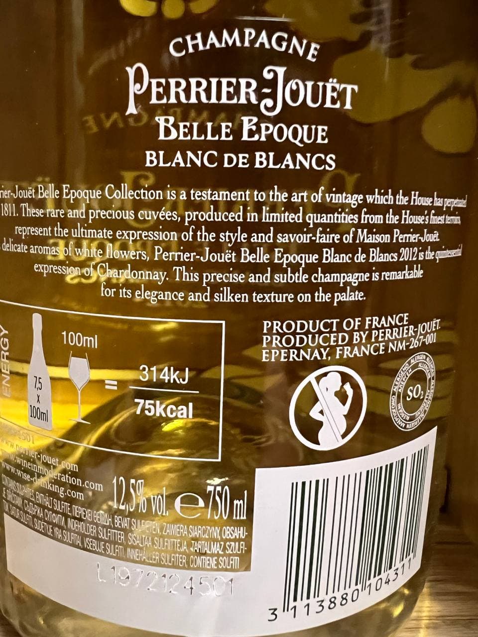 Champagne  "Belle Epoque" 2012 Blanc de Blancs Perrier-Jouet