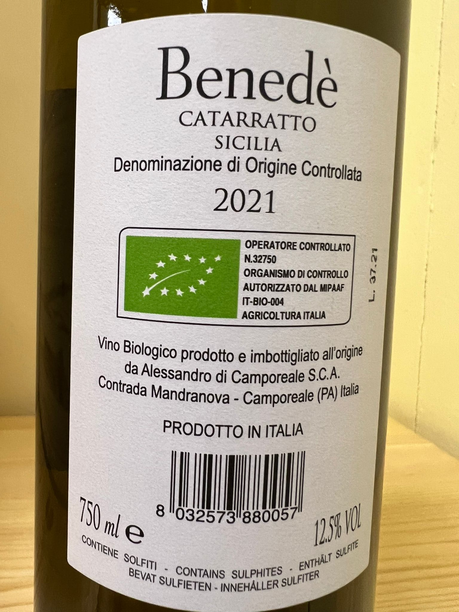 Benedè Catarratto DOC Sicilia BIO