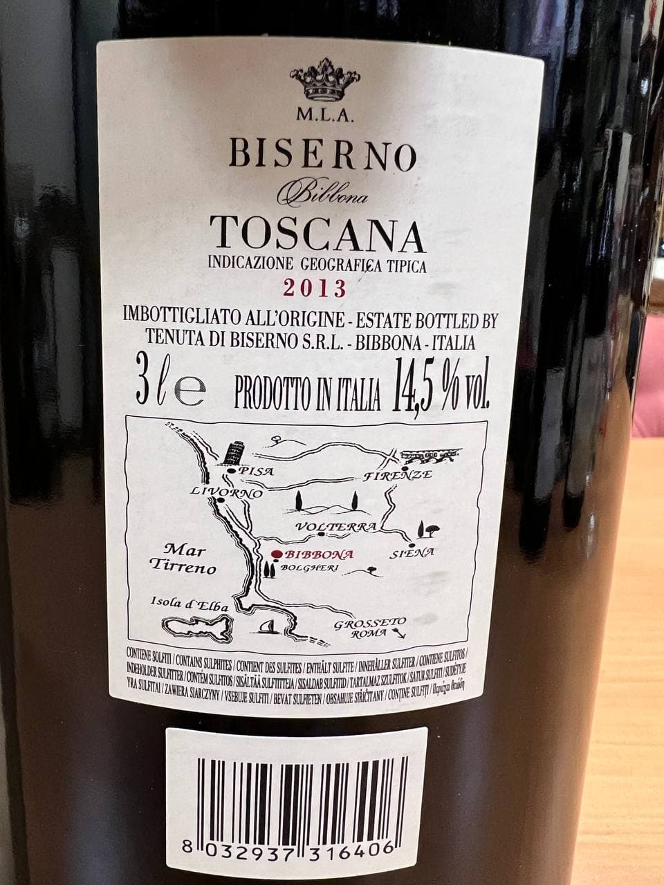 Biserno 2013  Jéroboam in Cassa Legno