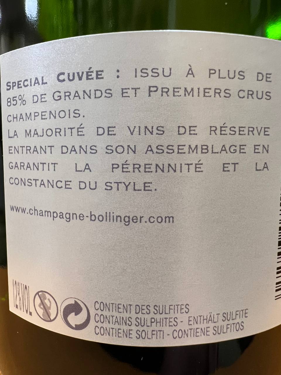 Champagne Bollinger Special Cuvée