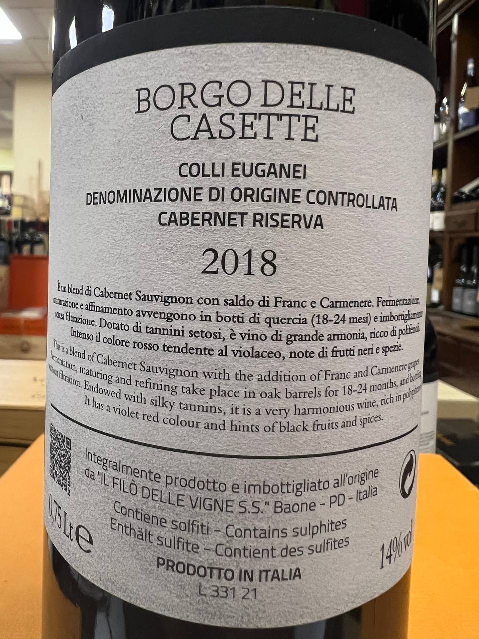 Borgo Delle Casette 2018 - Cabernet Riserva Colli Euganei DOC