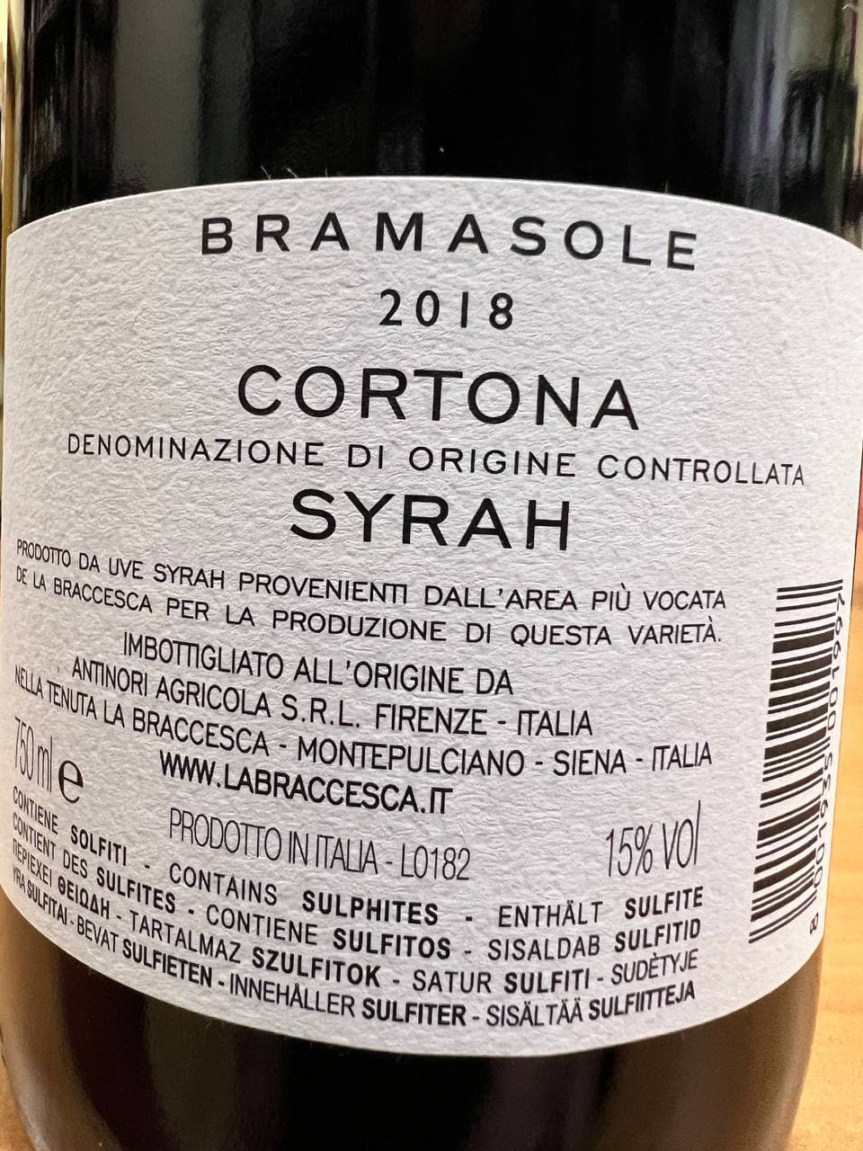 Syrah Bramasole 2018 Cortona DOC