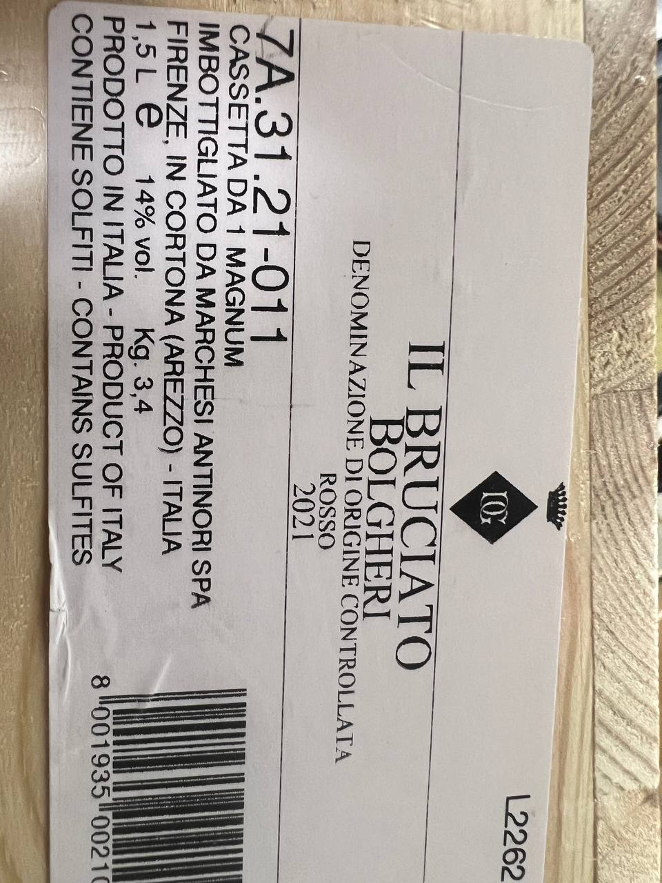 Il Bruciato 2021 Magnum - Bolgheri Rosso