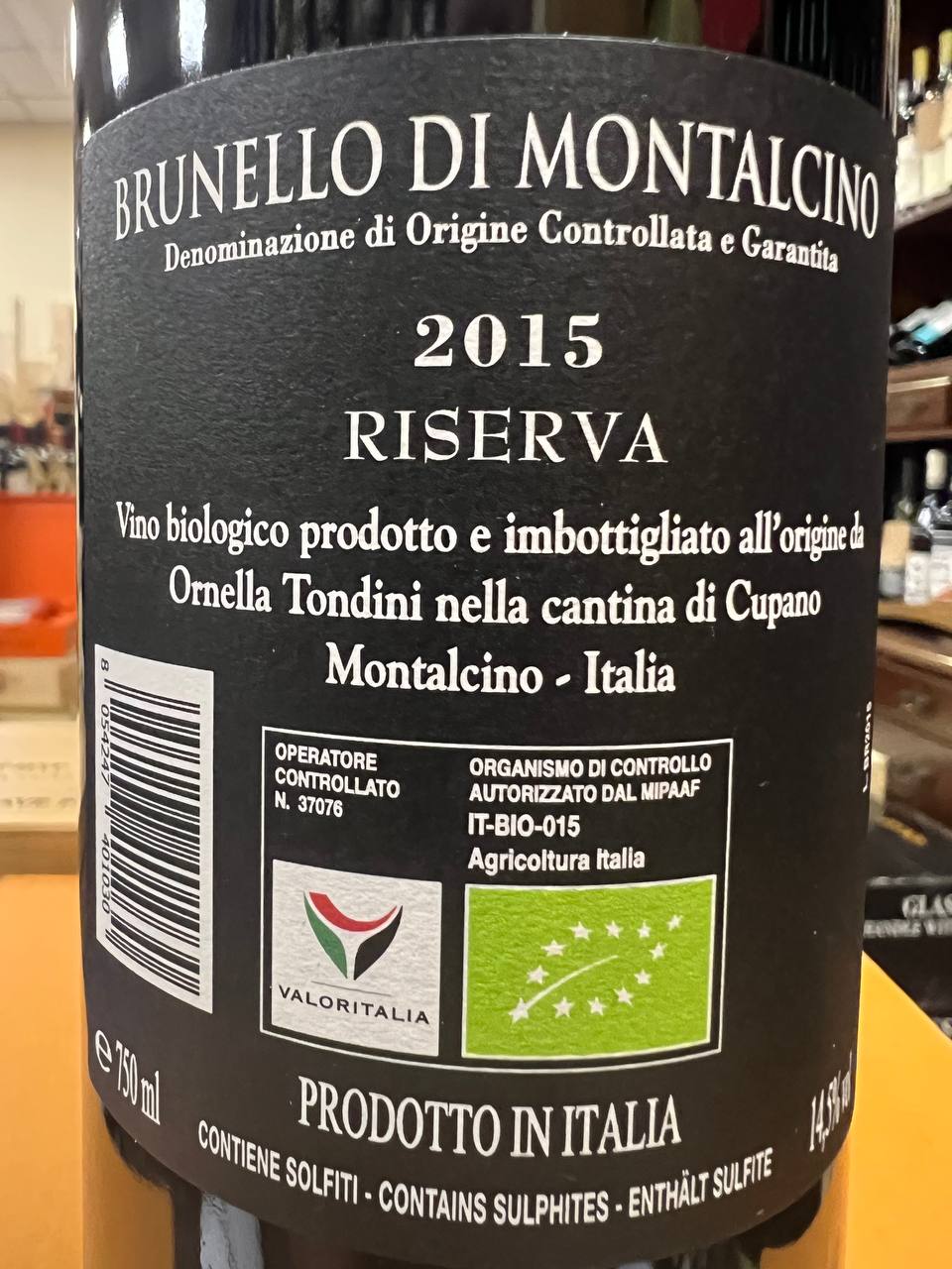 Brunello di Montalcino Riserva 2015 Cupano Bio