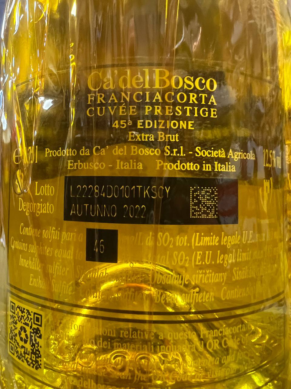 Franciacorta Cà del Bosco  45° edizione